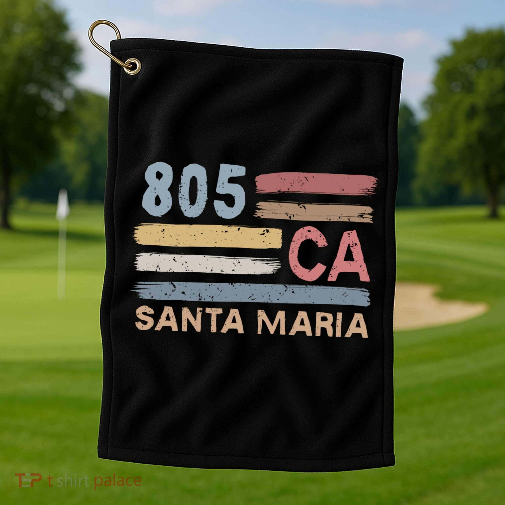 Retro Santa Maria Area Code 805 Residents State California Gift Golf Towel