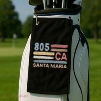 Retro Santa Maria Area Code 805 Residents State California Gift Golf Towel thumb 2