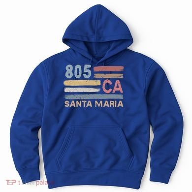 Retro Santa Maria Area Code 805 Residents State California Gift Hoodie