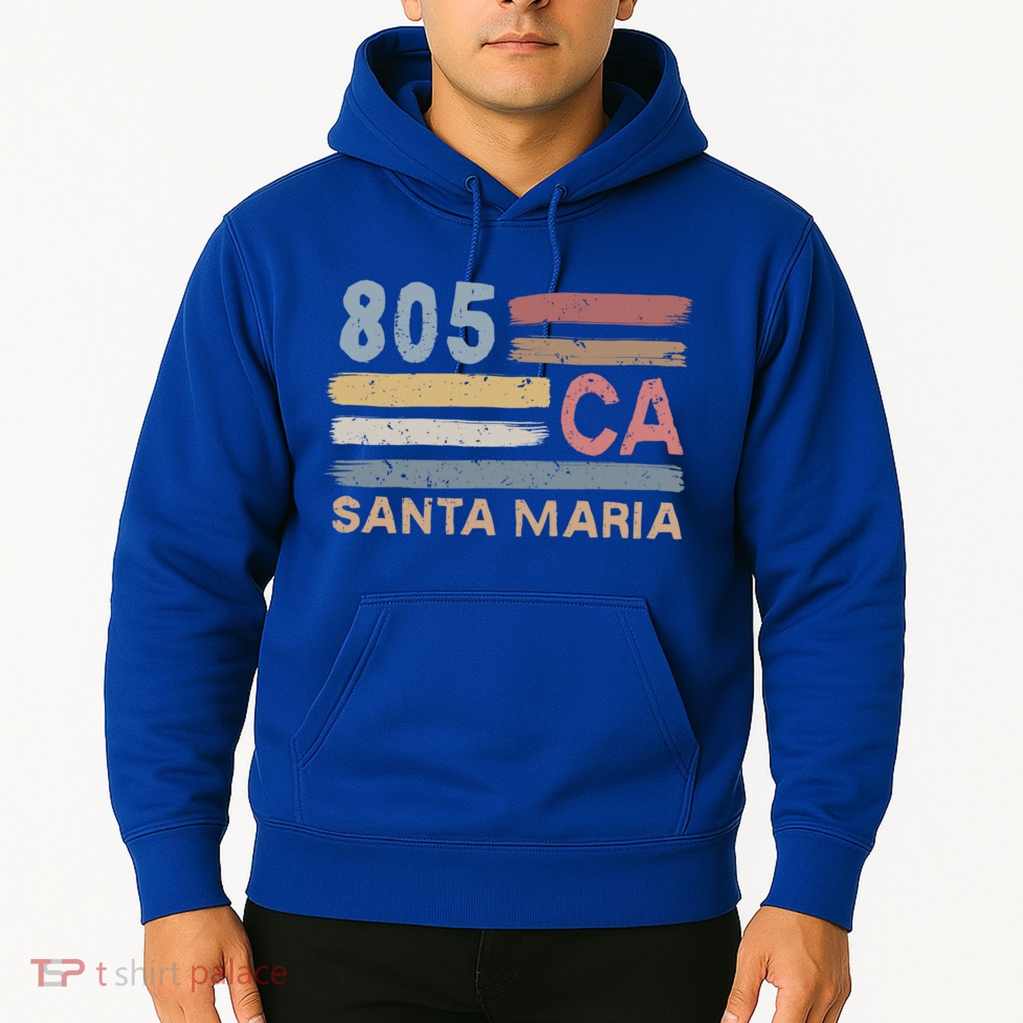 Retro Santa Maria Area Code 805 Residents State California Gift Hoodie