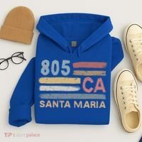 Retro Santa Maria Area Code 805 Residents State California Gift Hoodie thumb 4