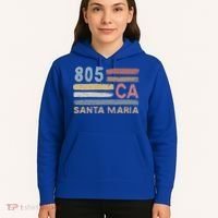 Retro Santa Maria Area Code 805 Residents State California Gift Hoodie thumb 5