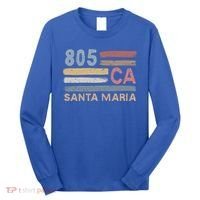Retro Santa Maria Area Code 805 Residents State California Gift Long Sleeve Shirt thumb 0
