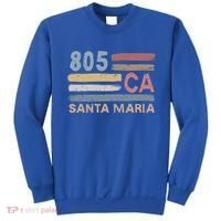 Retro Santa Maria Area Code 805 Residents State California Gift Sweatshirt thumb 0