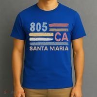 Retro Santa Maria Area Code 805 Residents State California Gift T-Shirt thumb 3
