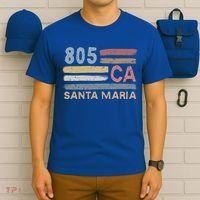 Retro Santa Maria Area Code 805 Residents State California Gift T-Shirt thumb 6