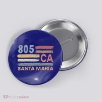 Retro Santa Maria Area Code 805 Residents State California Gift Button thumb 0