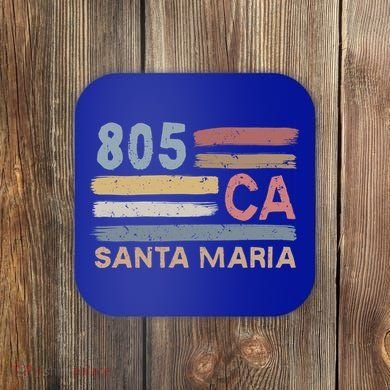 Retro Santa Maria Area Code 805 Residents State California Gift Coaster