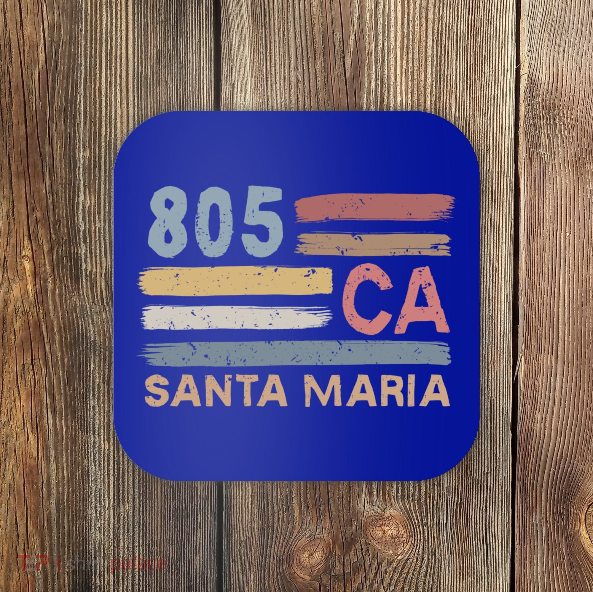 Retro Santa Maria Area Code 805 Residents State California Gift Coaster
