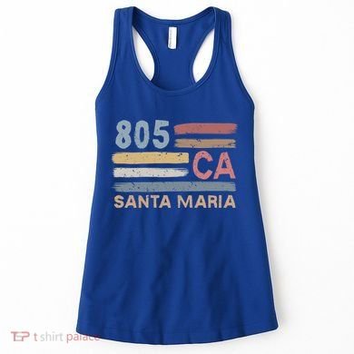 Retro Santa Maria Area Code 805 Residents State California Gift Women's Tank Top
