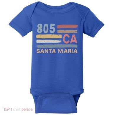 Retro Santa Maria Area Code 805 Residents State California Gift Baby Bodysuit