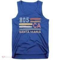 Retro Santa Maria Area Code 805 Residents State California Gift Tank Top thumb 0