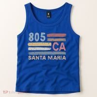 Retro Santa Maria Area Code 805 Residents State California Gift Tank Top thumb 2