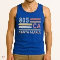 Retro Santa Maria Area Code 805 Residents State California Gift Tank Top thumb 3