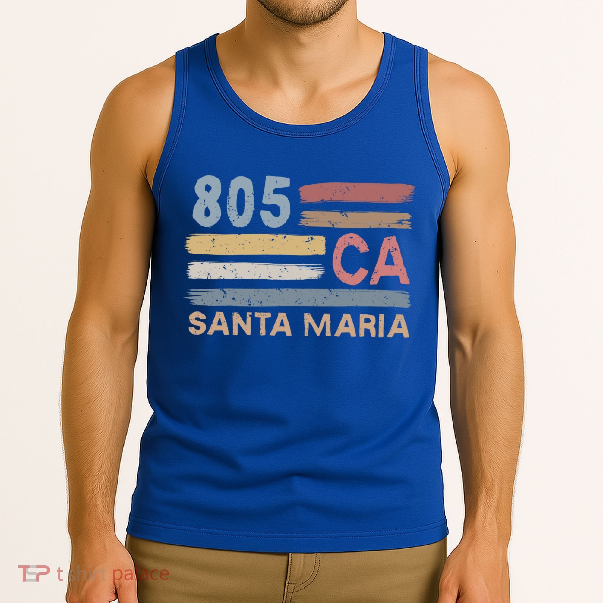 Retro Santa Maria Area Code 805 Residents State California Gift Tank Top