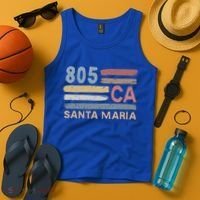 Retro Santa Maria Area Code 805 Residents State California Gift Tank Top thumb 4