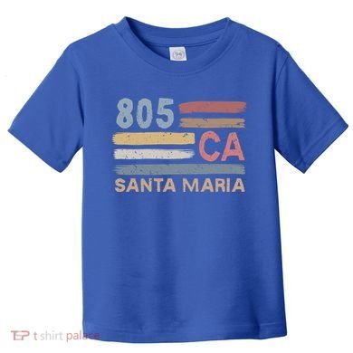 Retro Santa Maria Area Code 805 Residents State California Gift Toddler T-Shirt