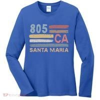 Retro Santa Maria Area Code 805 Residents State California Gift Women's Long Sleeve Shirt thumb 0