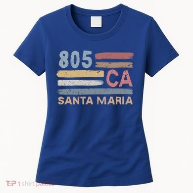 Retro Santa Maria Area Code 805 Residents State California Gift Women's T-Shirt