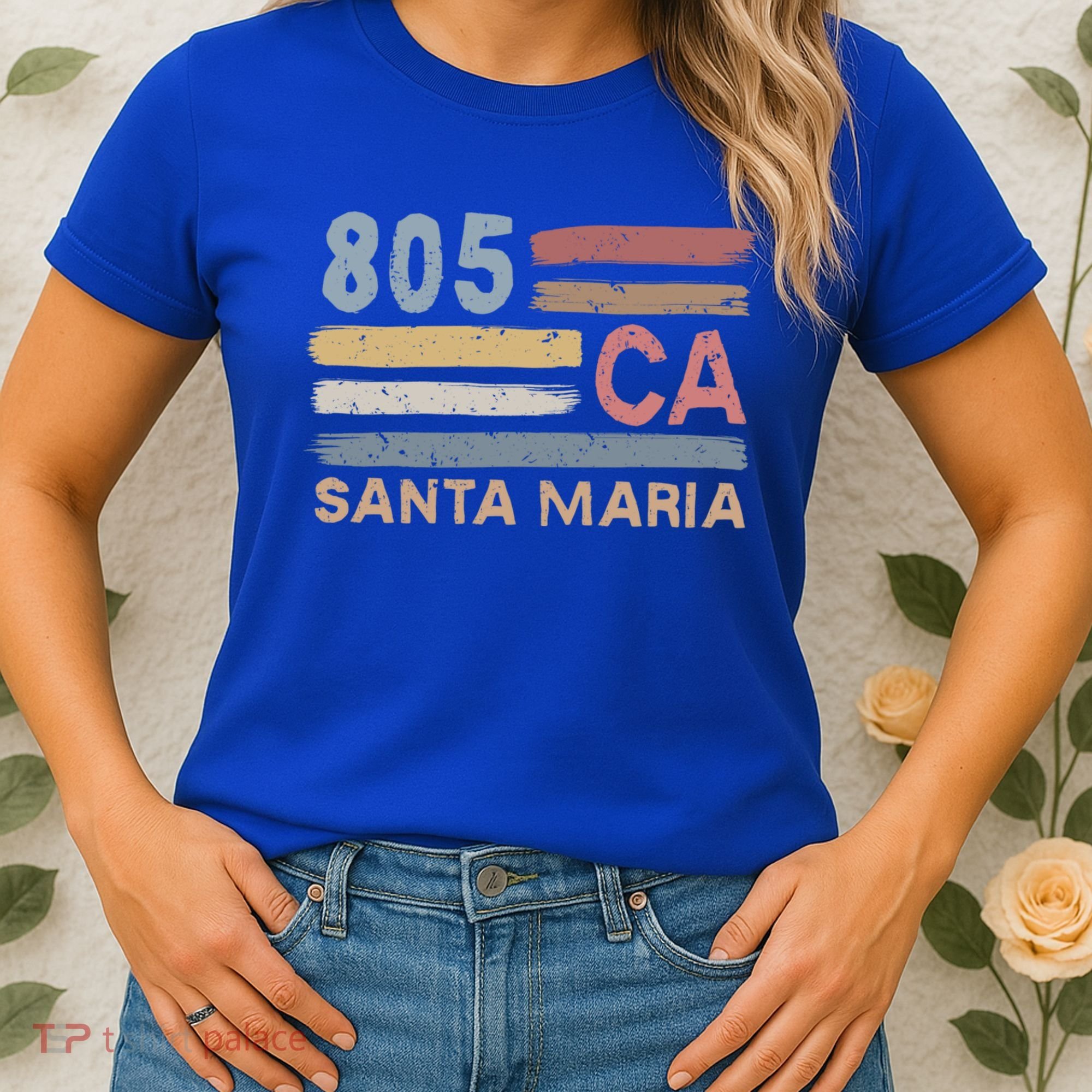 Retro Santa Maria Area Code 805 Residents State California Gift Women's T-Shirt