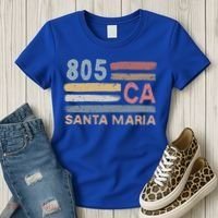Retro Santa Maria Area Code 805 Residents State California Gift Women's T-Shirt thumb 3