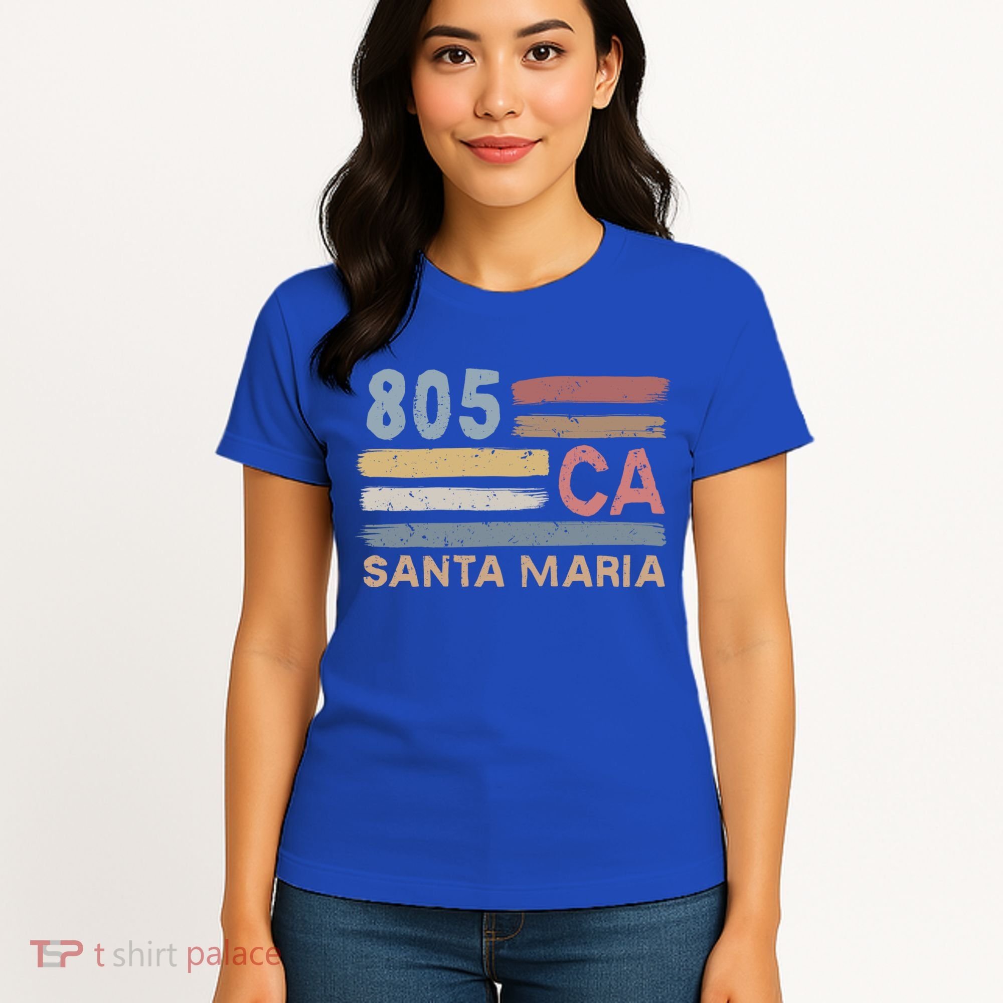 Retro Santa Maria Area Code 805 Residents State California Gift Women's T-Shirt