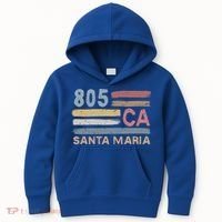 Retro Santa Maria Area Code 805 Residents State California Gift Kids Hoodie thumb 0
