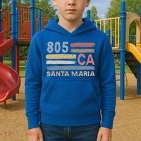 Retro Santa Maria Area Code 805 Residents State California Gift Kids Hoodie thumb 2