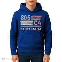 Retro Santa Maria Area Code 805 Residents State California Gift Kids Hoodie thumb 4
