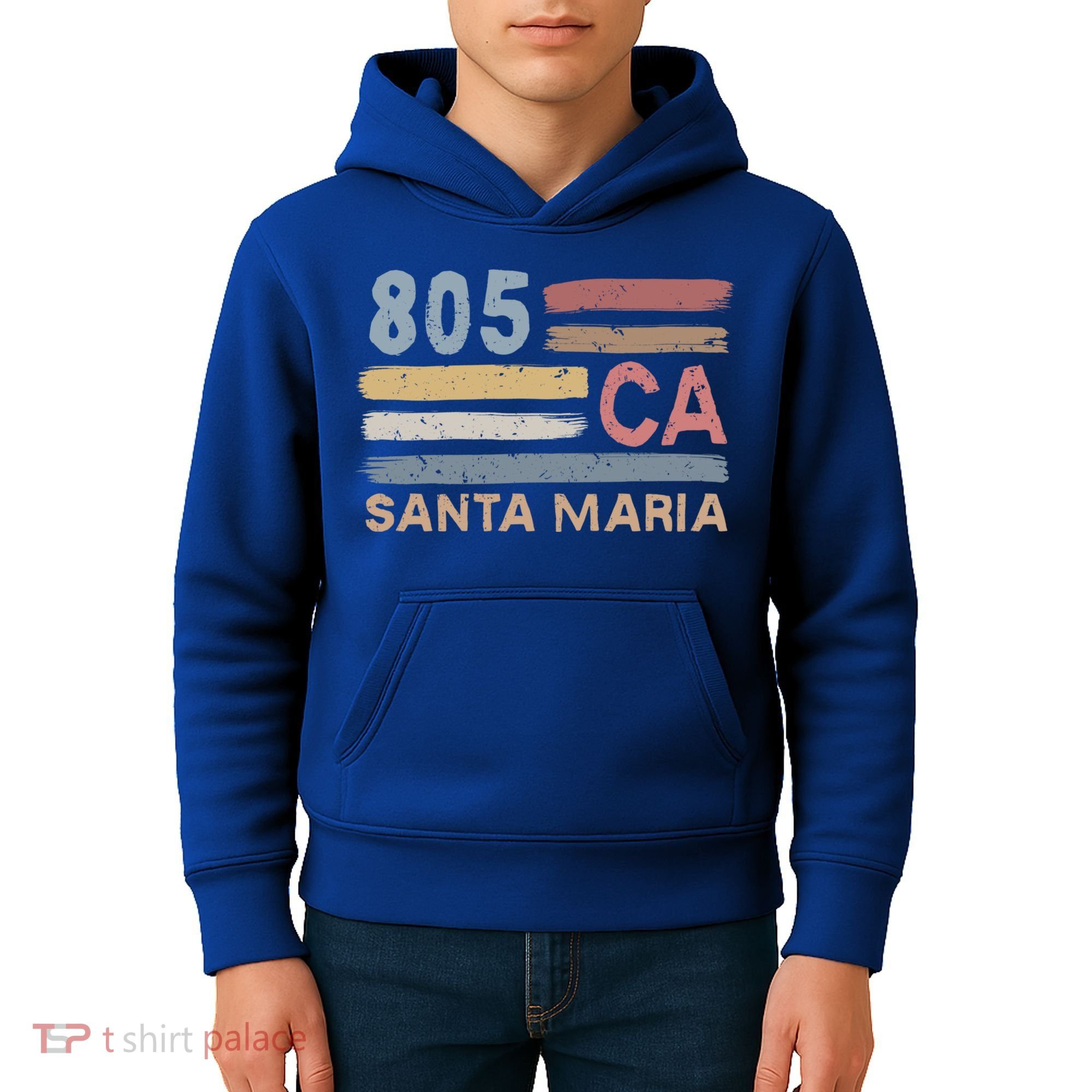 Retro Santa Maria Area Code 805 Residents State California Gift Kids Hoodie