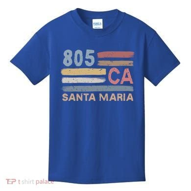 Retro Santa Maria Area Code 805 Residents State California Gift Kids T-Shirt