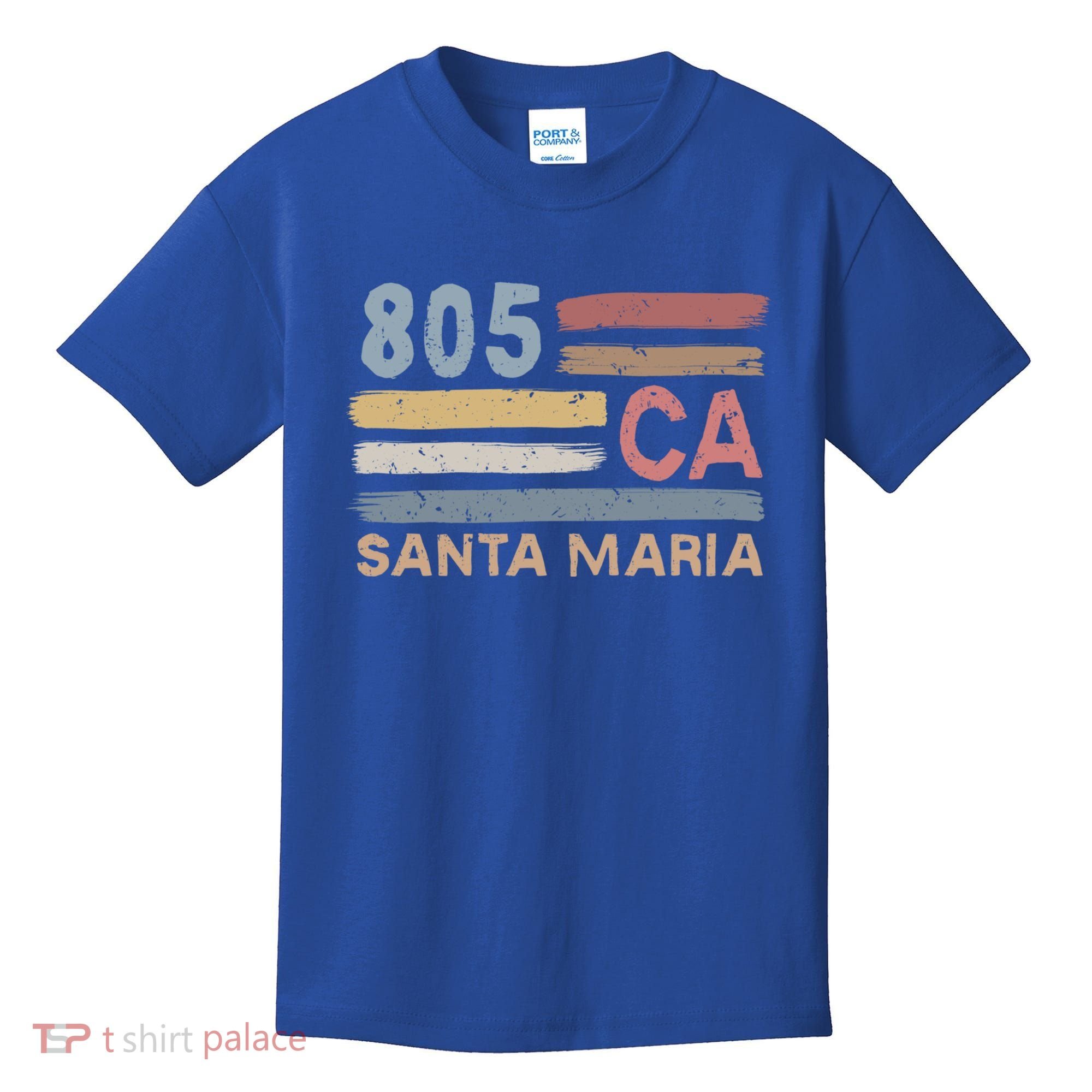 Retro Santa Maria Area Code 805 Residents State California Gift Kids T-Shirt
