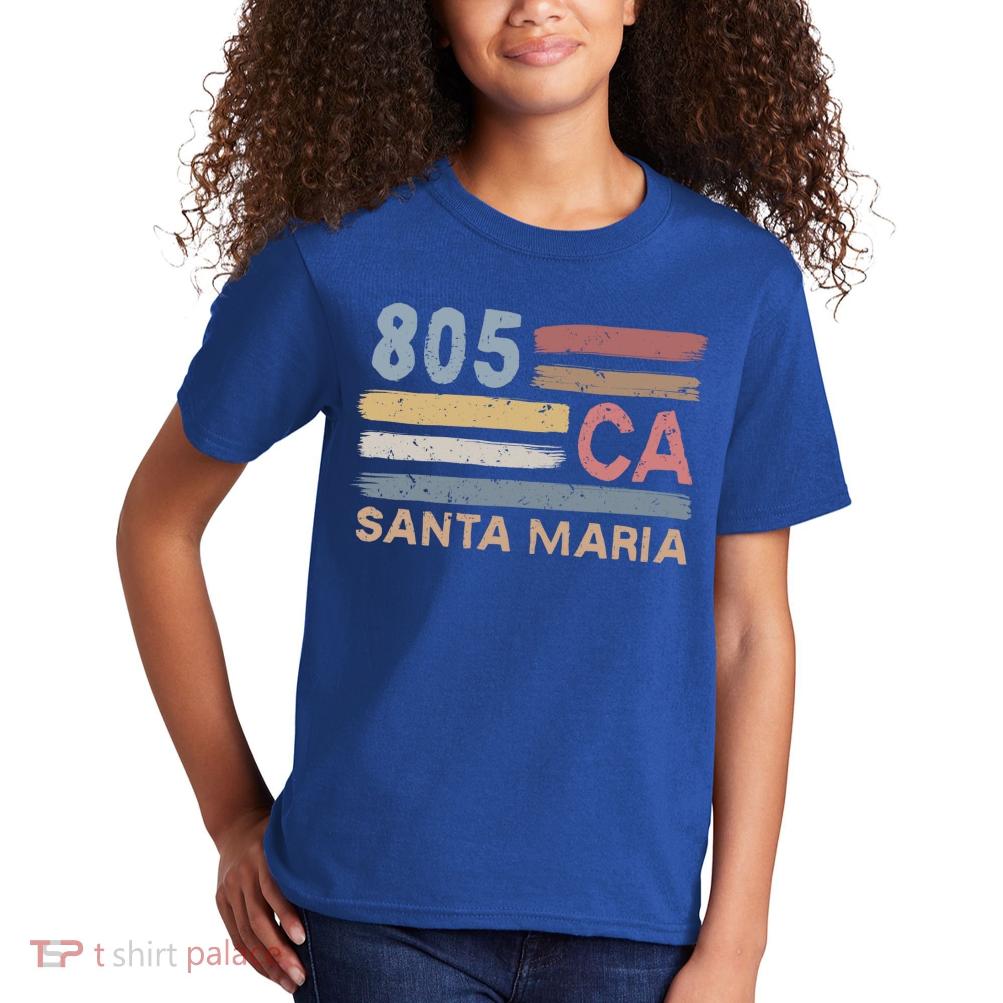 Retro Santa Maria Area Code 805 Residents State California Gift Kids T-Shirt