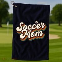 Retro Soccer Mom Graphic Soccer Mom Golf Towel thumb 1