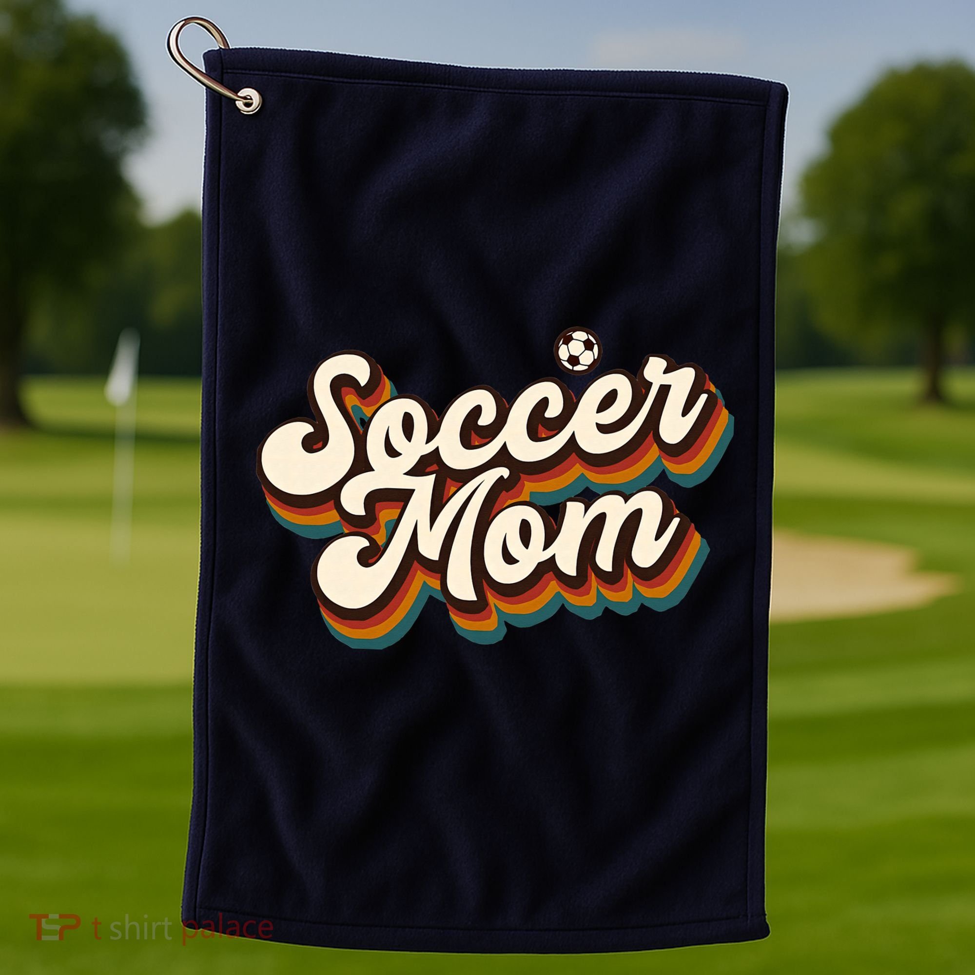 Retro Soccer Mom Graphic Soccer Mom Golf Towel