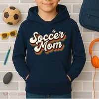 Retro Soccer Mom Graphic Soccer Mom Kids Hoodie thumb 2