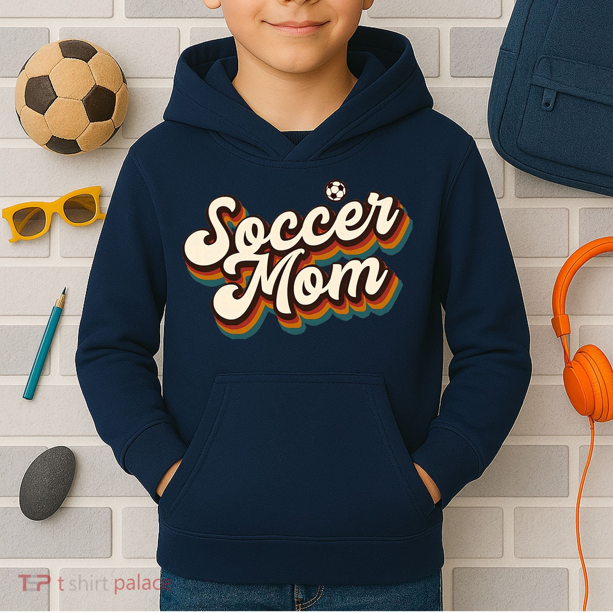 Retro Soccer Mom Graphic Soccer Mom Kids Hoodie