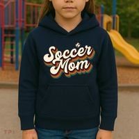 Retro Soccer Mom Graphic Soccer Mom Kids Hoodie thumb 3