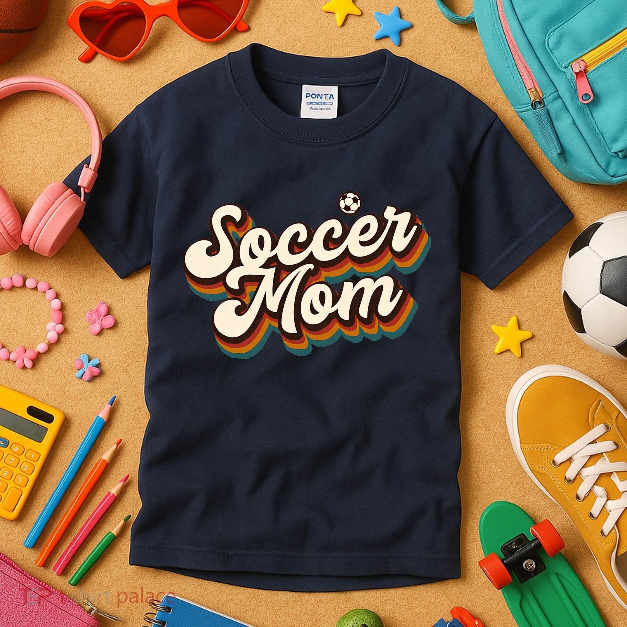 Retro Soccer Mom Graphic Soccer Mom Kids T-Shirt