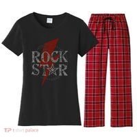 Rock Star Music Fan Gift Rock N Roll Star Women's Flannel Pajama Set thumb 0