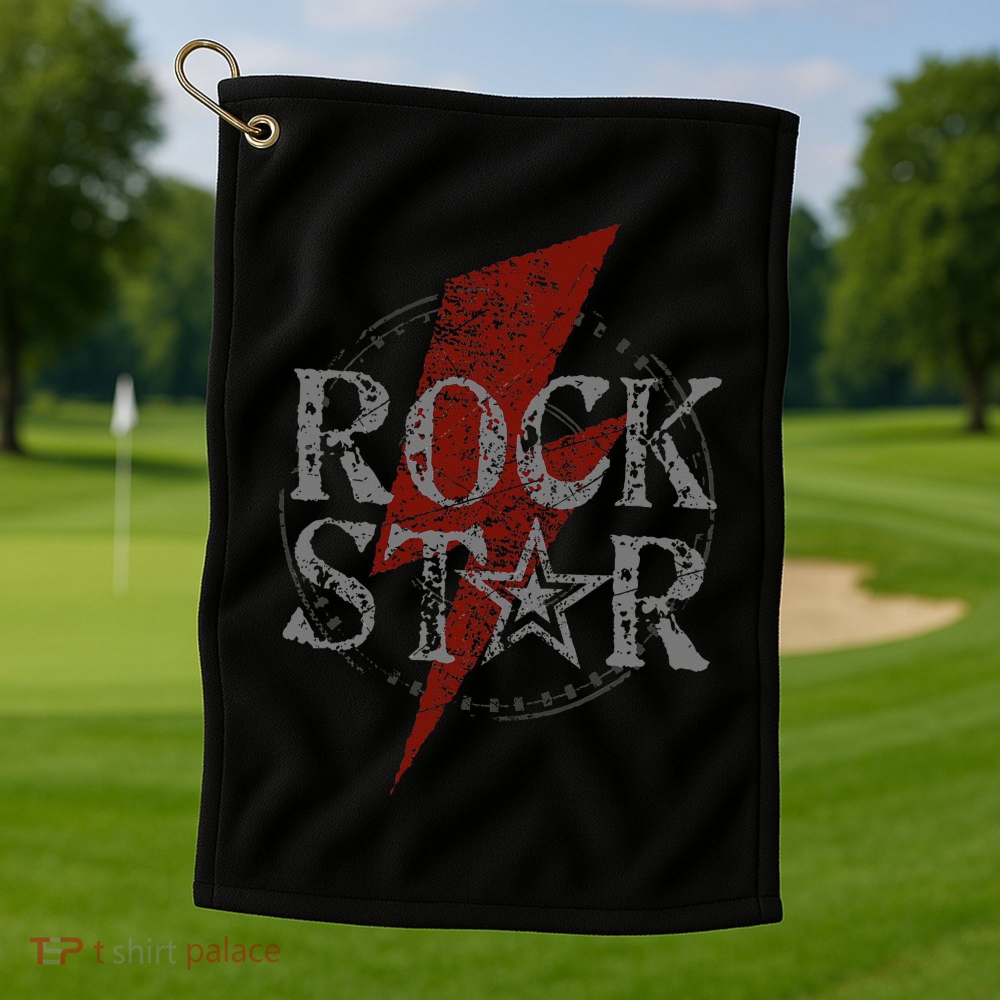 Rock Star Music Fan Gift Rock N Roll Star Golf Towel