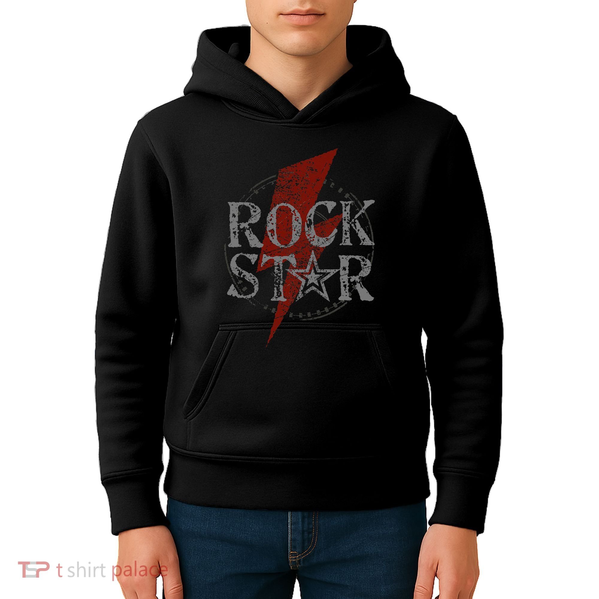 Rock Star Music Fan Gift Rock N Roll Star Kids Hoodie