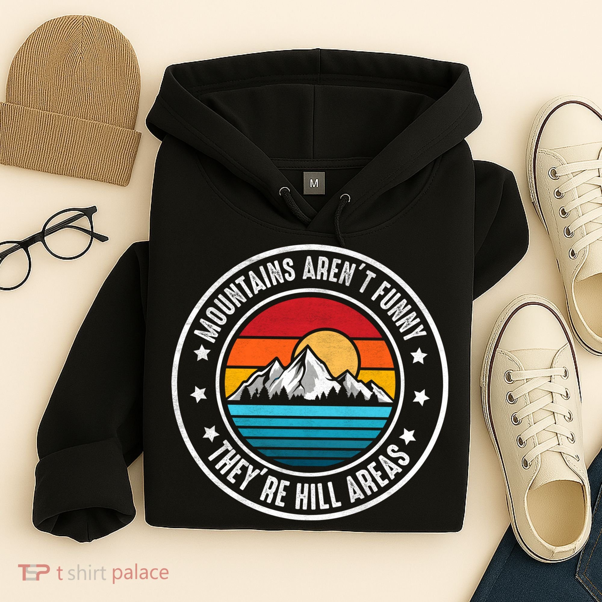 Retro Sunset Mountain Range For Nature Lovers Hoodie