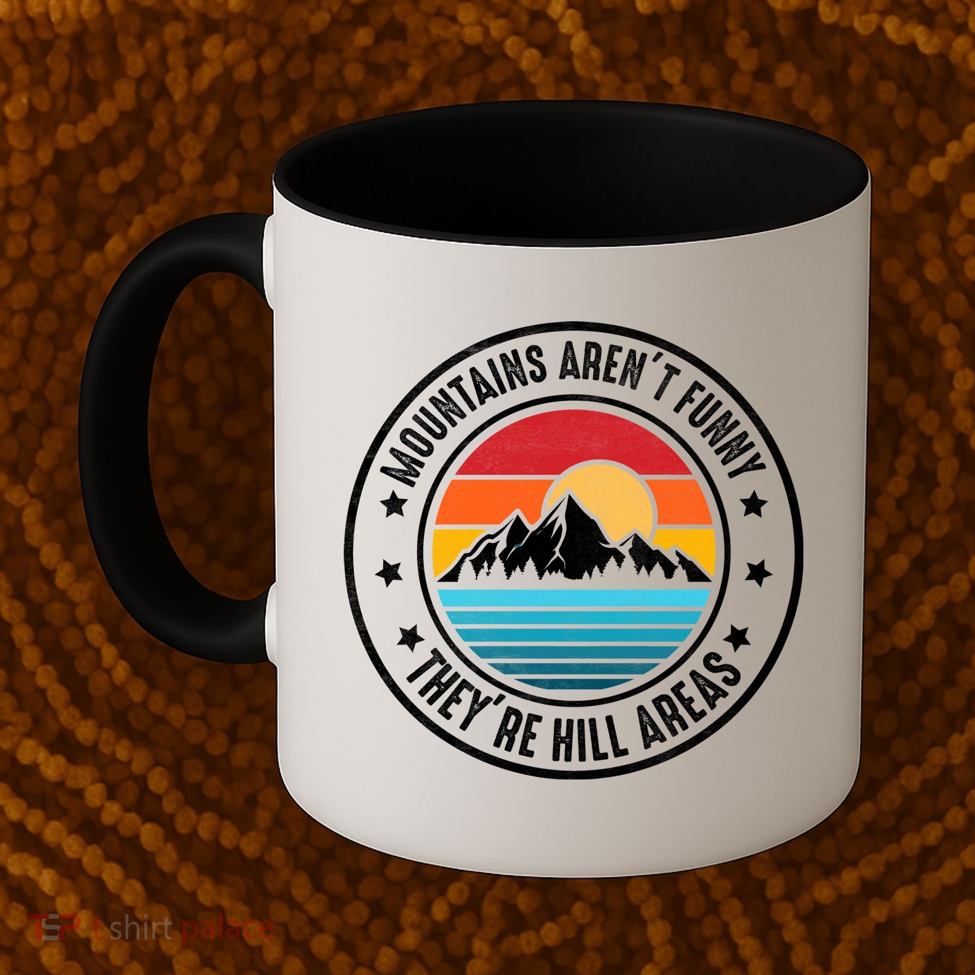 Retro Sunset Mountain Range For Nature Lovers Coffee Mug