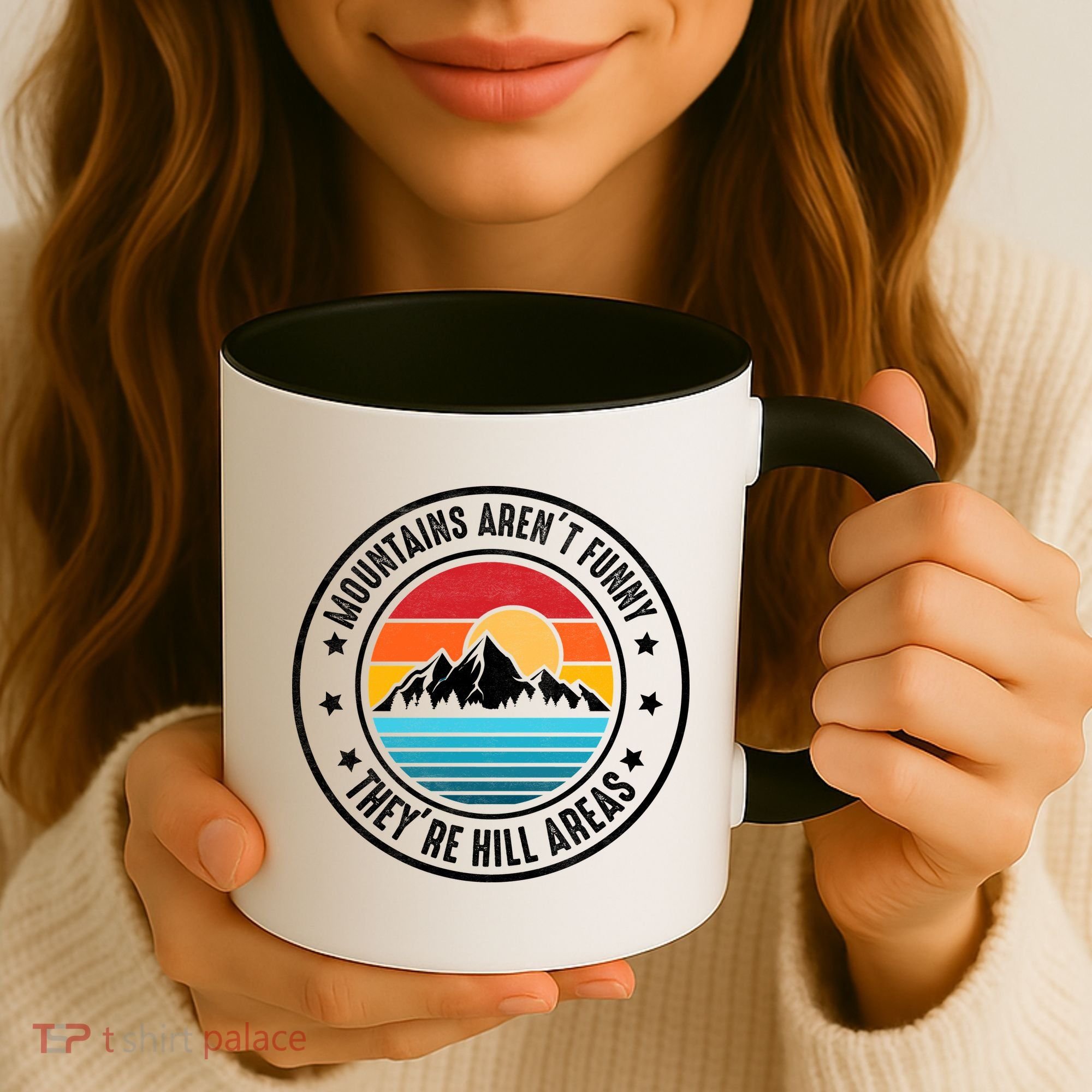 Retro Sunset Mountain Range For Nature Lovers Coffee Mug