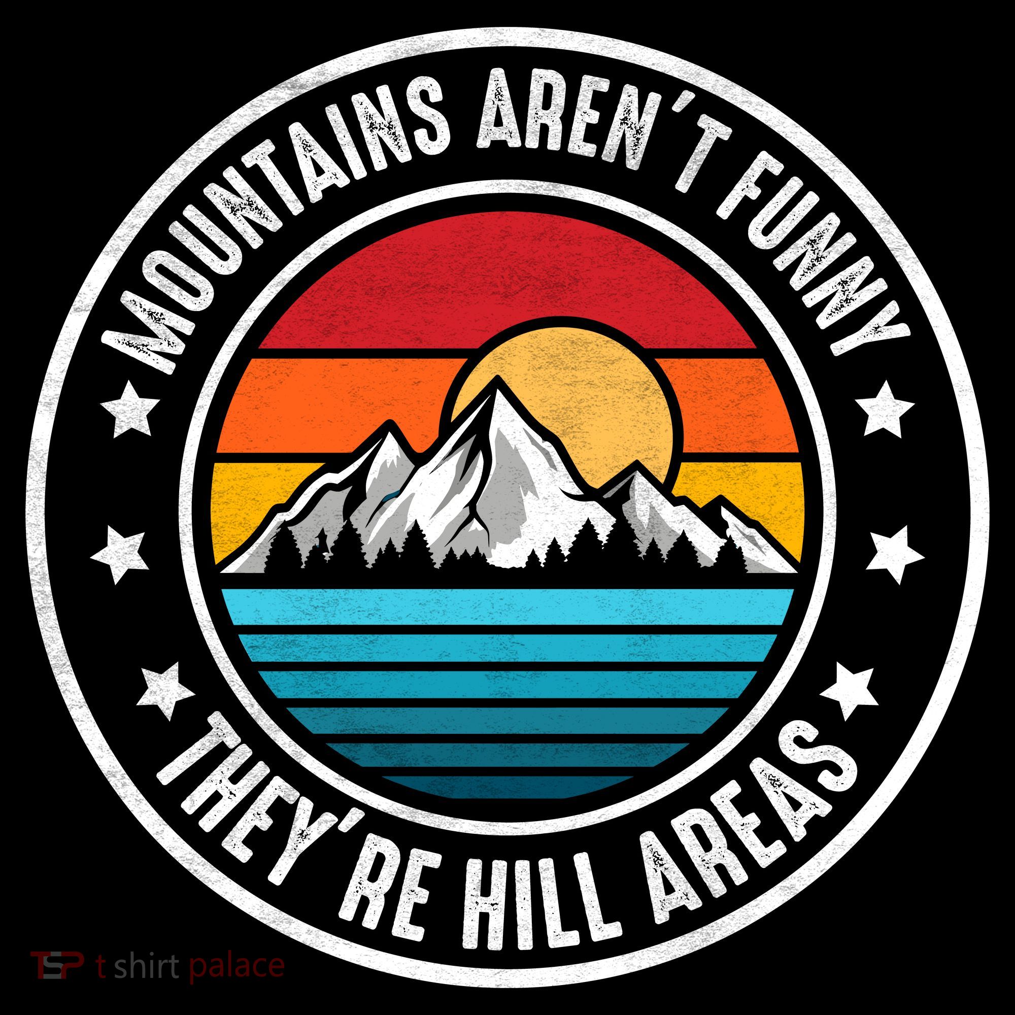 Retro Sunset Mountain Range For Nature Lovers Polo