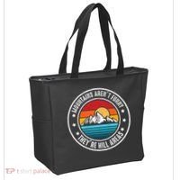 Retro Sunset Mountain Range For Nature Lovers Tote Bag thumb 2