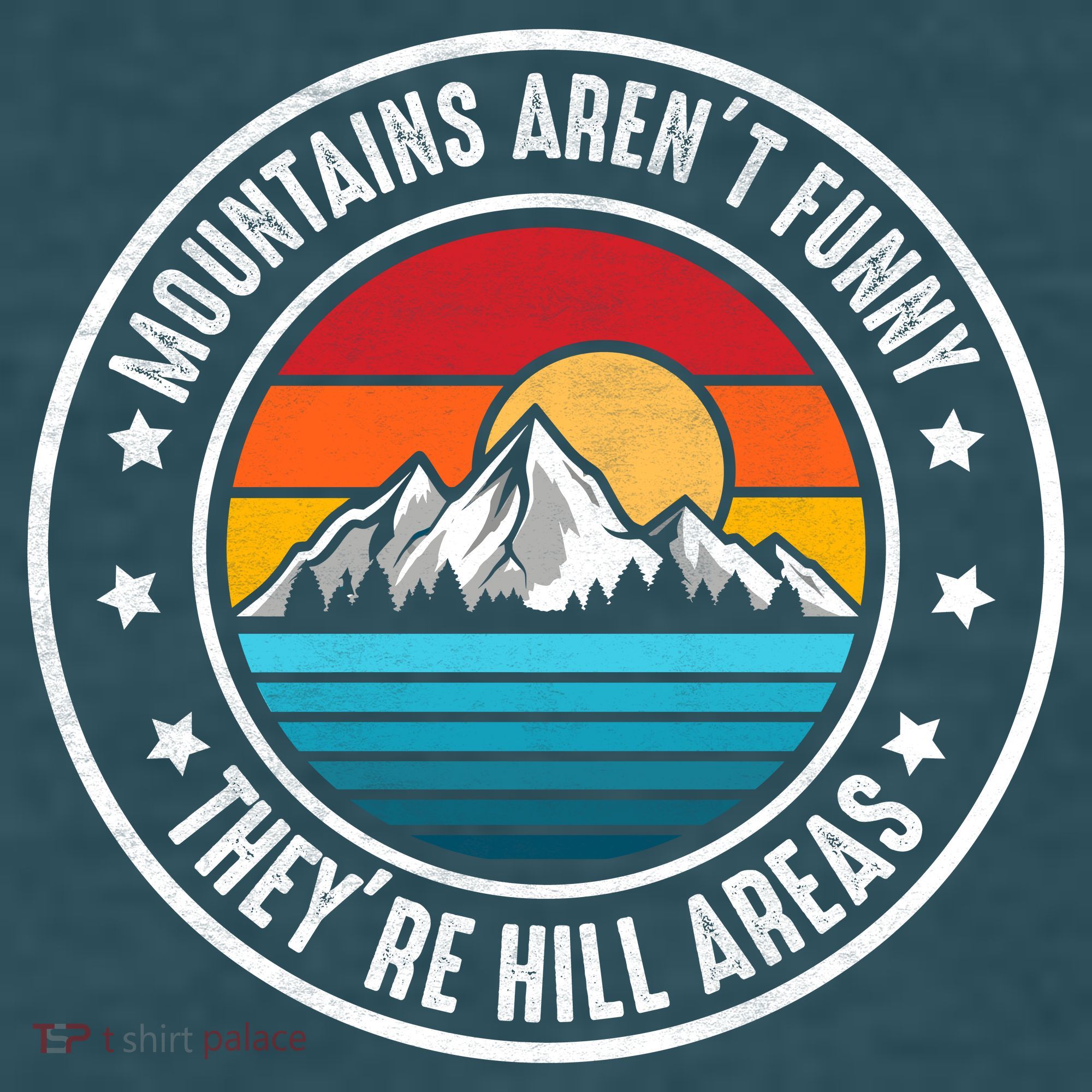 Retro Sunset Mountain Range For Nature Lovers T-Shirt