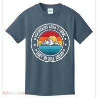 Retro Sunset Mountain Range For Nature Lovers Kids T-Shirt thumb 0