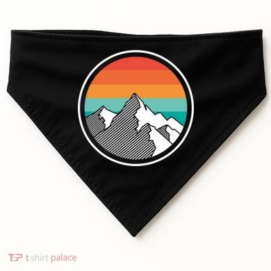 Retro Sunset Mountain USA-Made Doggie Bandana
